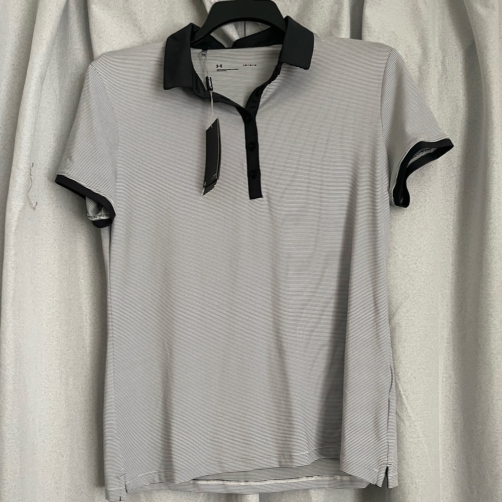 Under Armour Women’s Black and White Polo Shirt Size Large